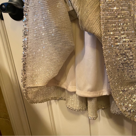 Sequin Sparkle Champagne Cocktail Party Dress - Picture 8 of 12